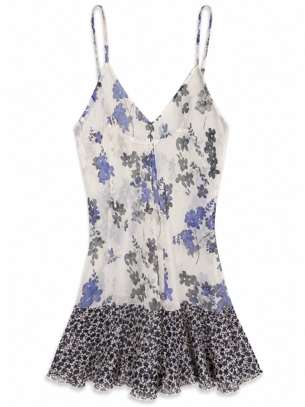 Victoria’s Secret Vintage Lightweight Blue Floral Mini Slip Sheer